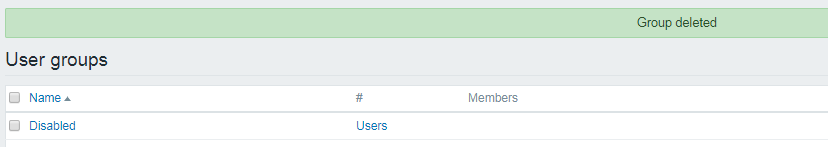 如何在zabbix中删除用户组？