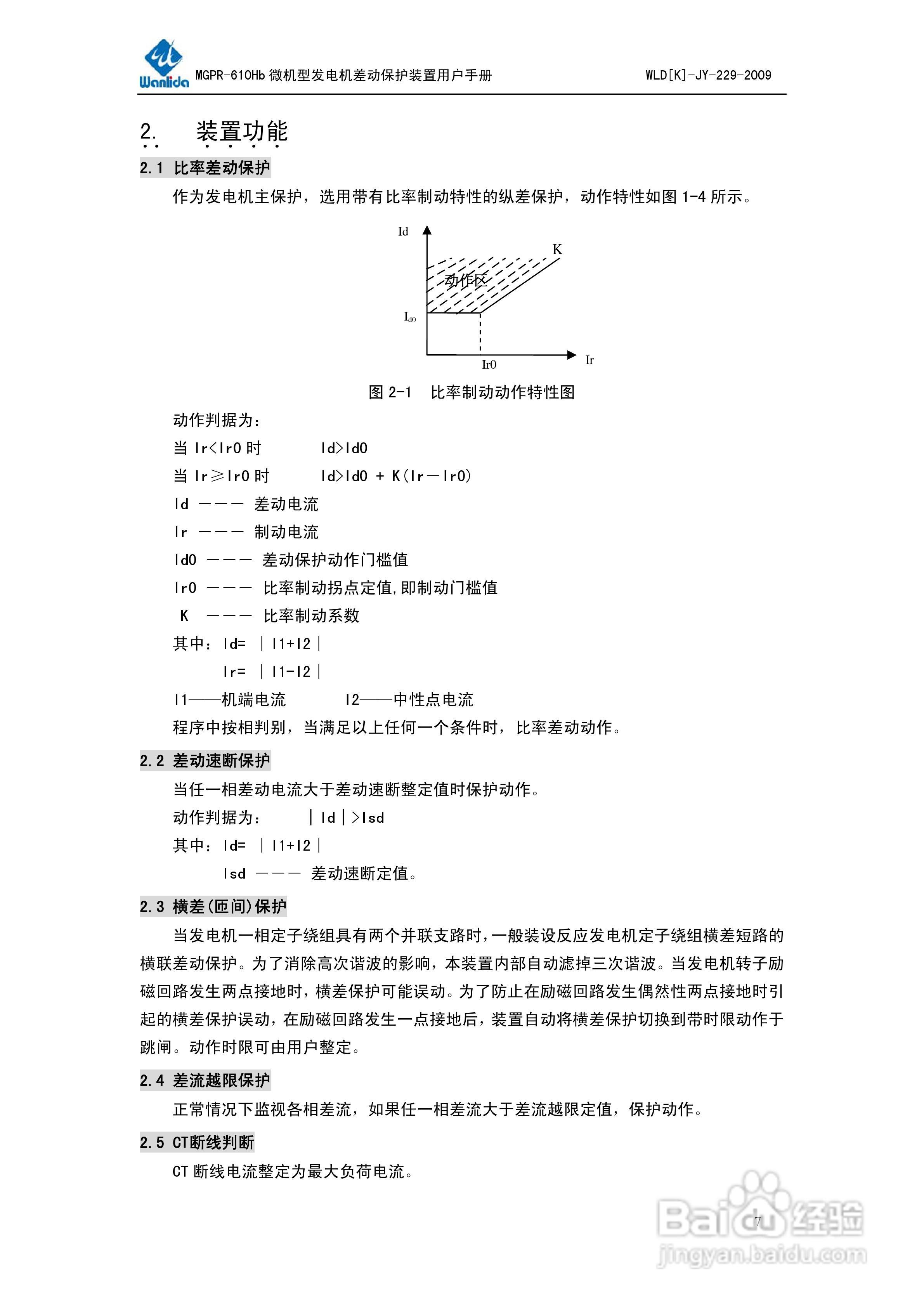 MGPR-610Hb微机型发电机差动保护装置用户手册:[1]