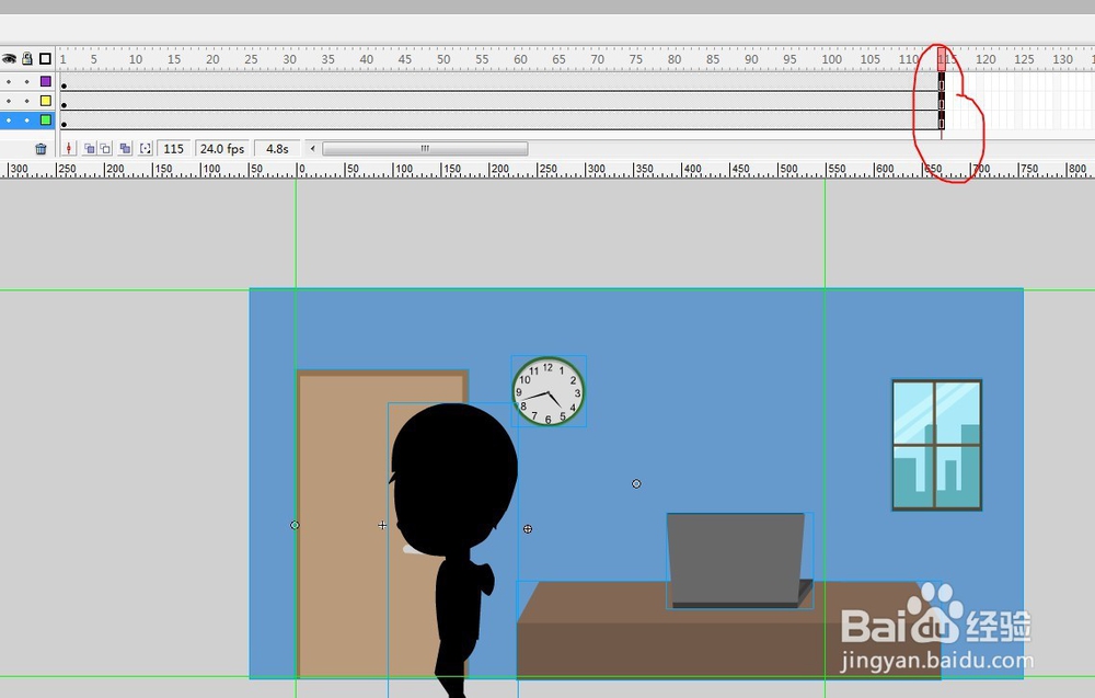flash如何把人物动态做成小黑人的方法