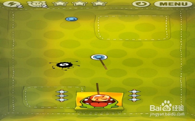 手机游戏割绳子level2-9、level2-10三星攻略