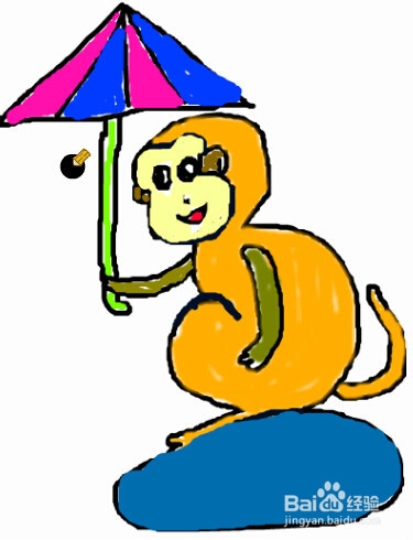 如何一分钟3变小猴子(儿童数字创意画)