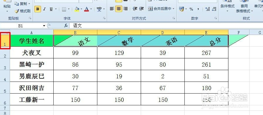 Excel中怎样设置表头的倾斜程度？