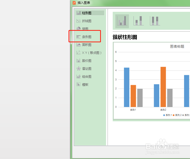 如何在PPT当中插入条形图
