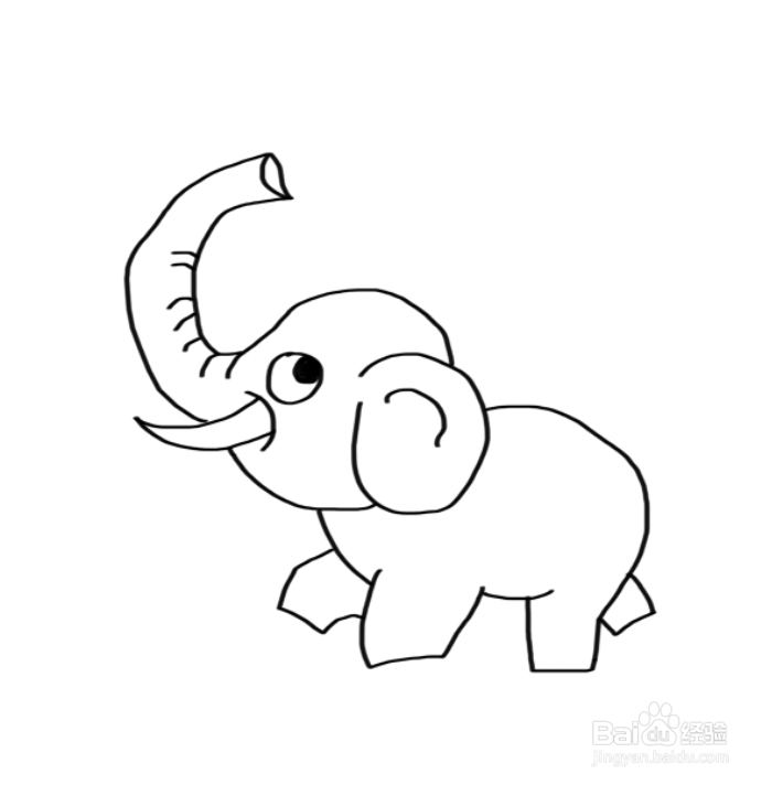 怎么画大象的简笔画