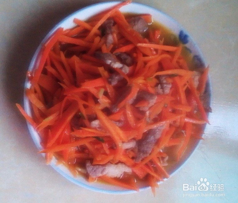 猪肉炒胡萝卜丝