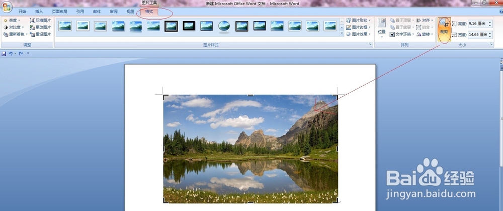 怎样用word2007裁剪图片