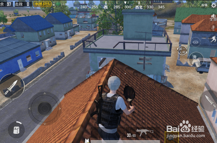 绝地求生:刺激战场P城爬楼顶技巧。