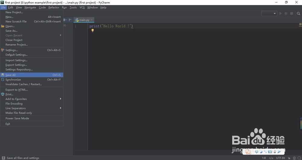 PyCharm新建一个工程
