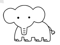 怎么画大象的简笔画