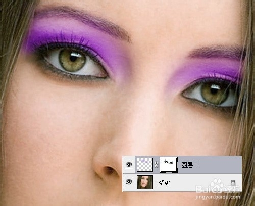 一种简单的用PS给照片加上眼影效果的方法