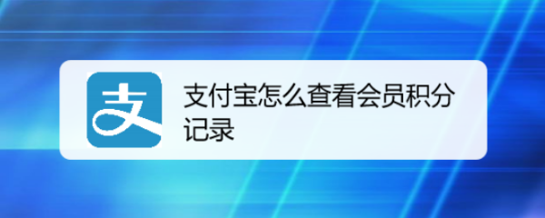 支付宝怎么查看会员积分记录