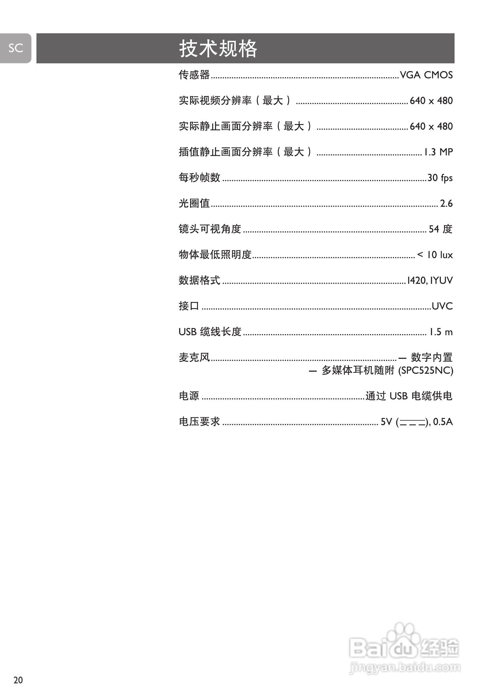 PHILIPS SPC520NC摄像头说明书:[2]