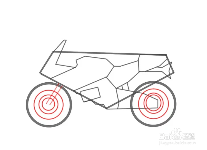 怎么画摩托车简笔画