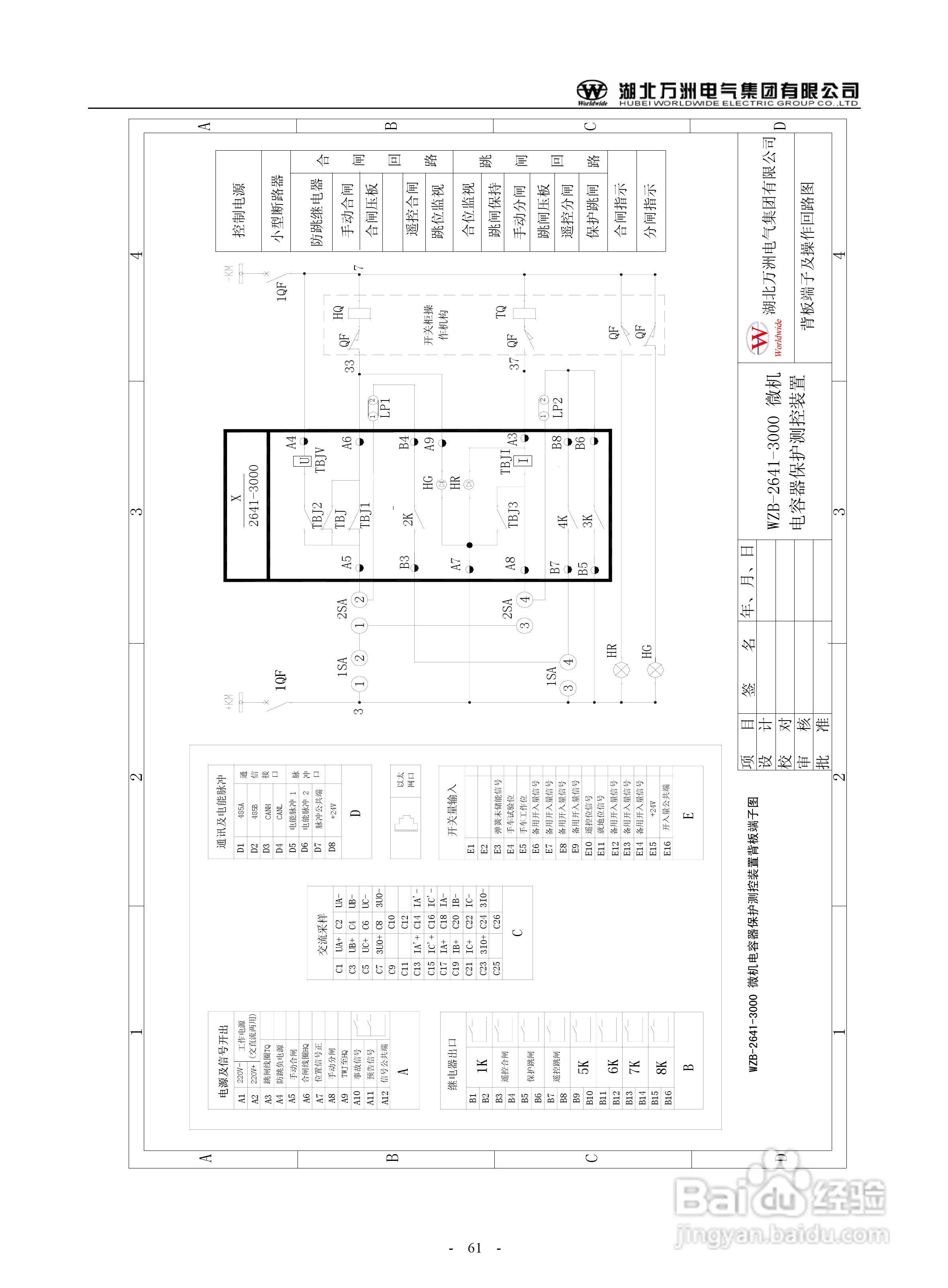 万洲WZB-2671A-3000微机母线绝缘监察保护装置使用说明:[7]