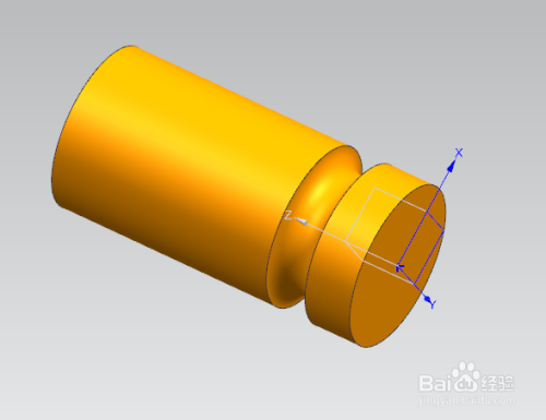 选择绘制的圆柱体的外径面并确定槽的参数; 4 定义球形端槽的基本参数