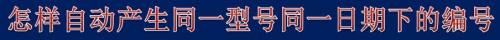 怎样自动产生同一型号同一日期下的编号
