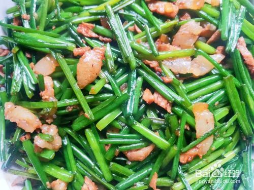 韭菜花炒肉丝 养生菜系列 百度经验