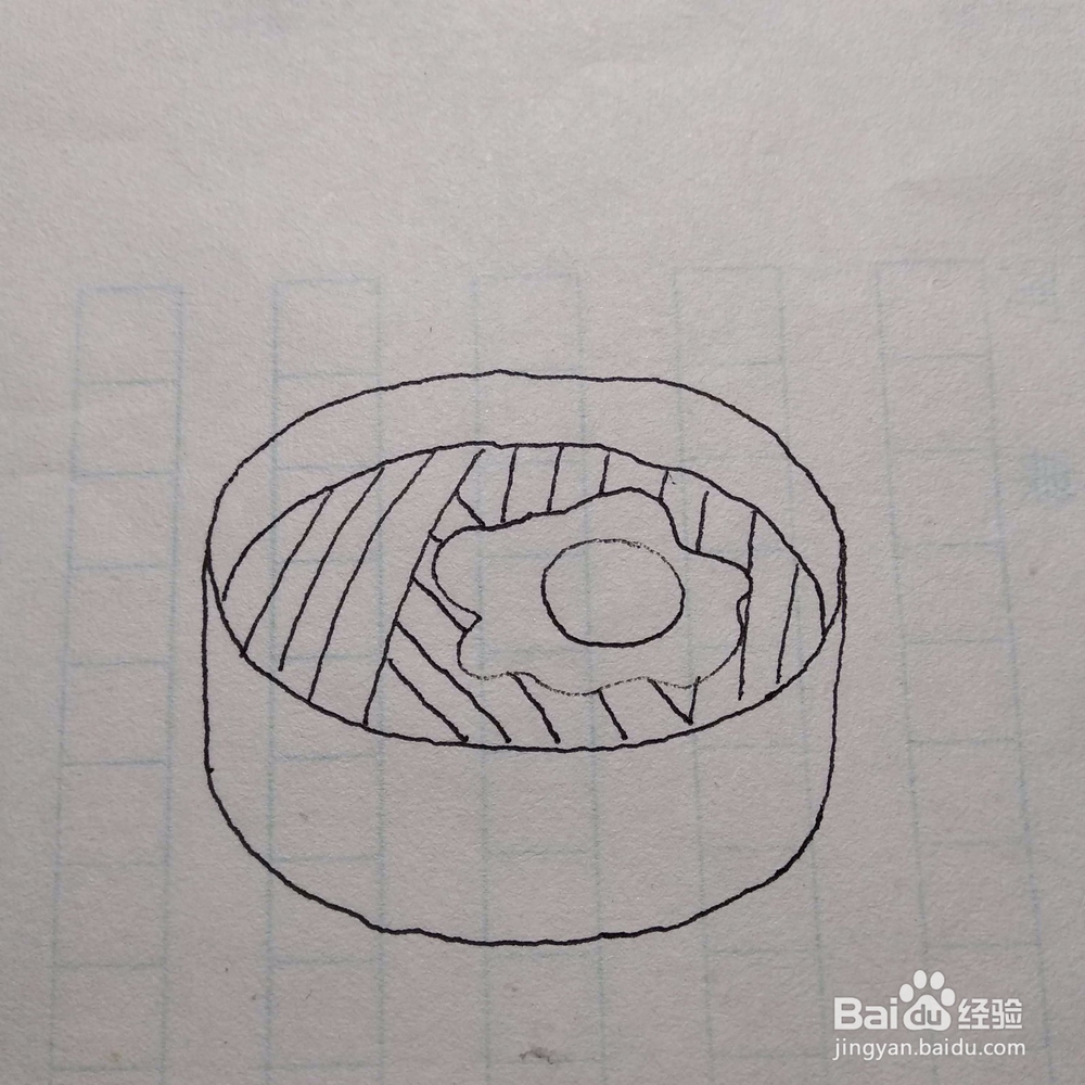 怎么画一碗热乎乎的鸡蛋煮泡面卡通儿童简笔画？