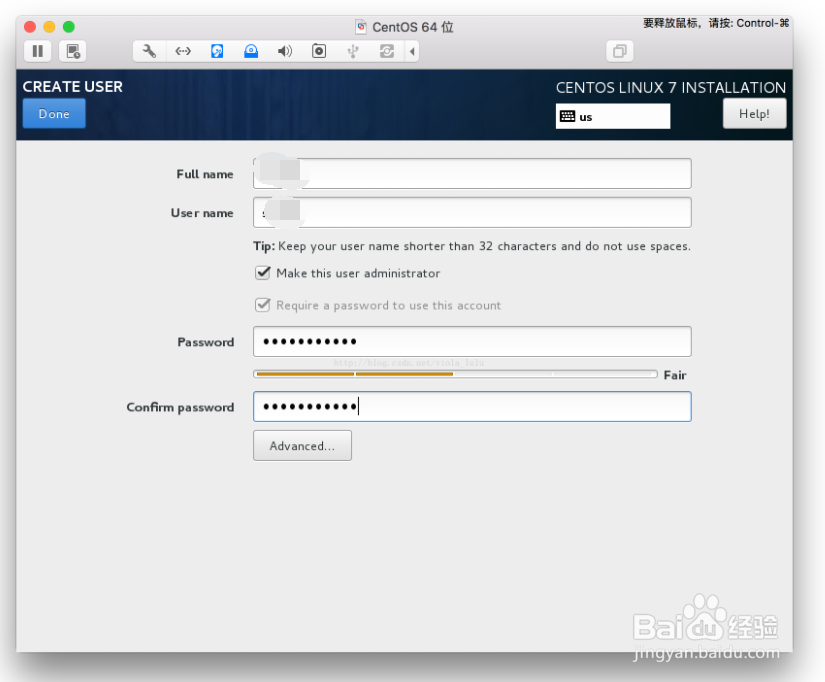 苹果imac在VMware Fusion安装Linux系统centos7