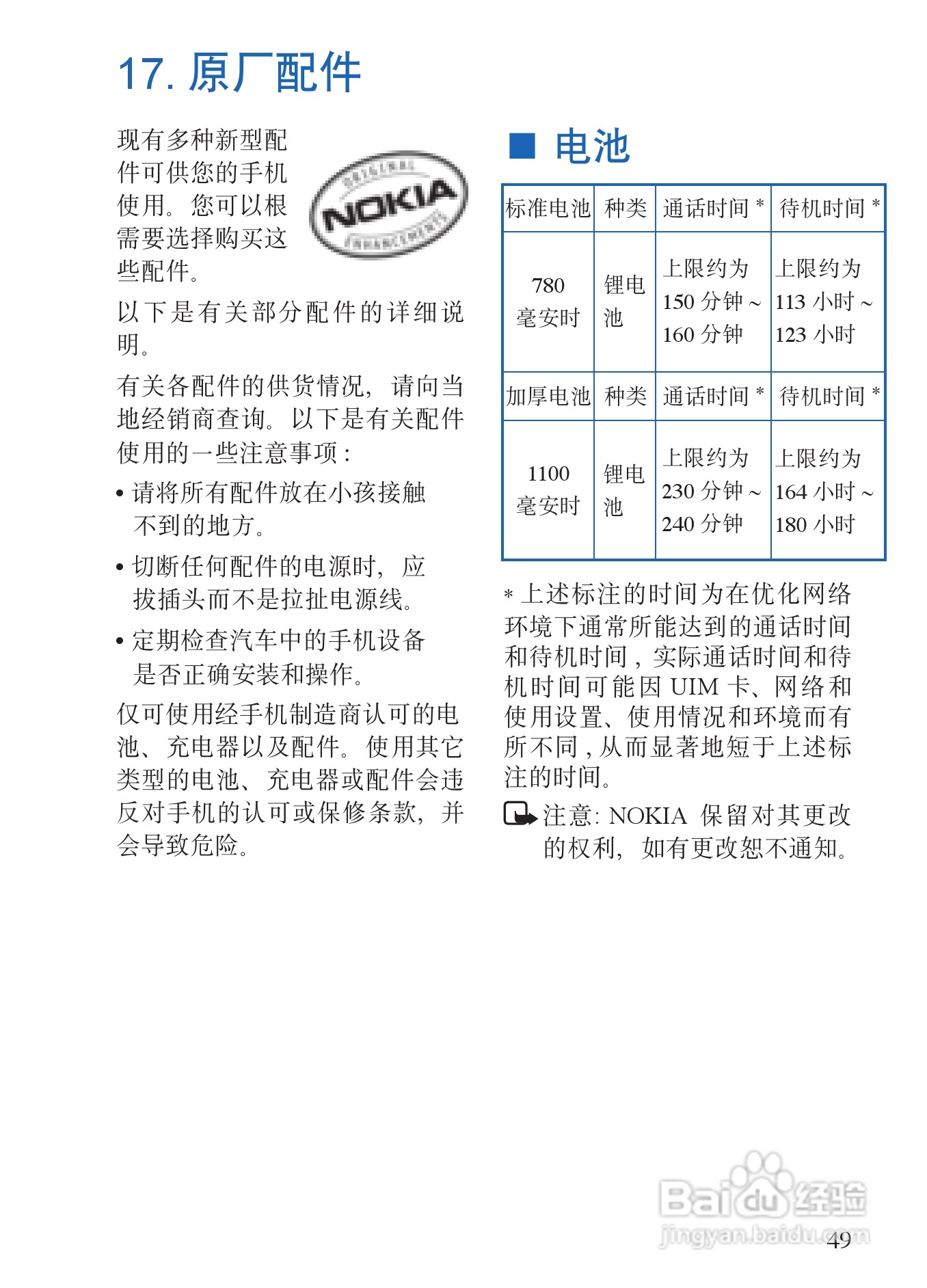 诺基亚6135手机使用说明书:[6]