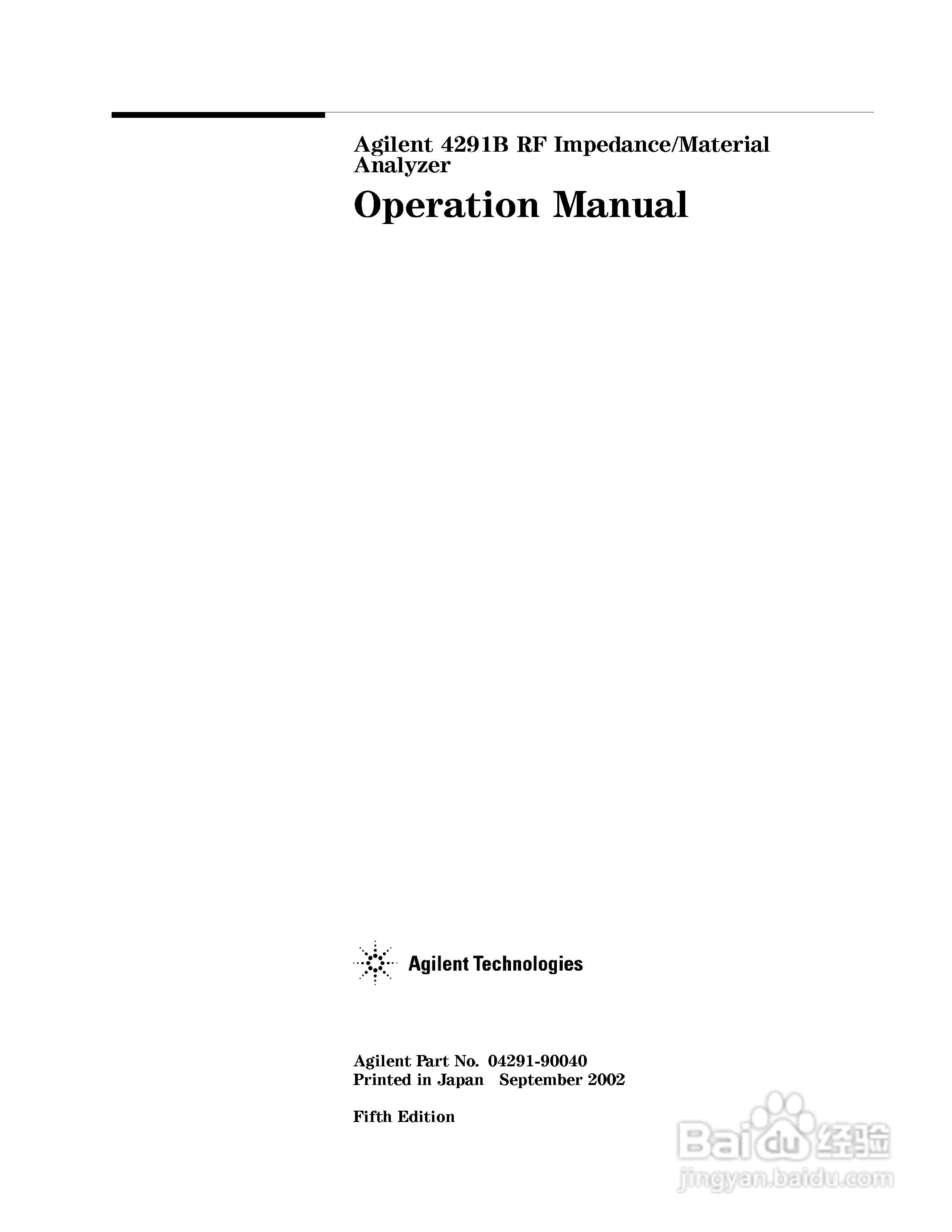 HP4291B分析仪说明书:[1]