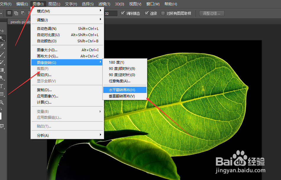 ps如何将图像水平翻转。