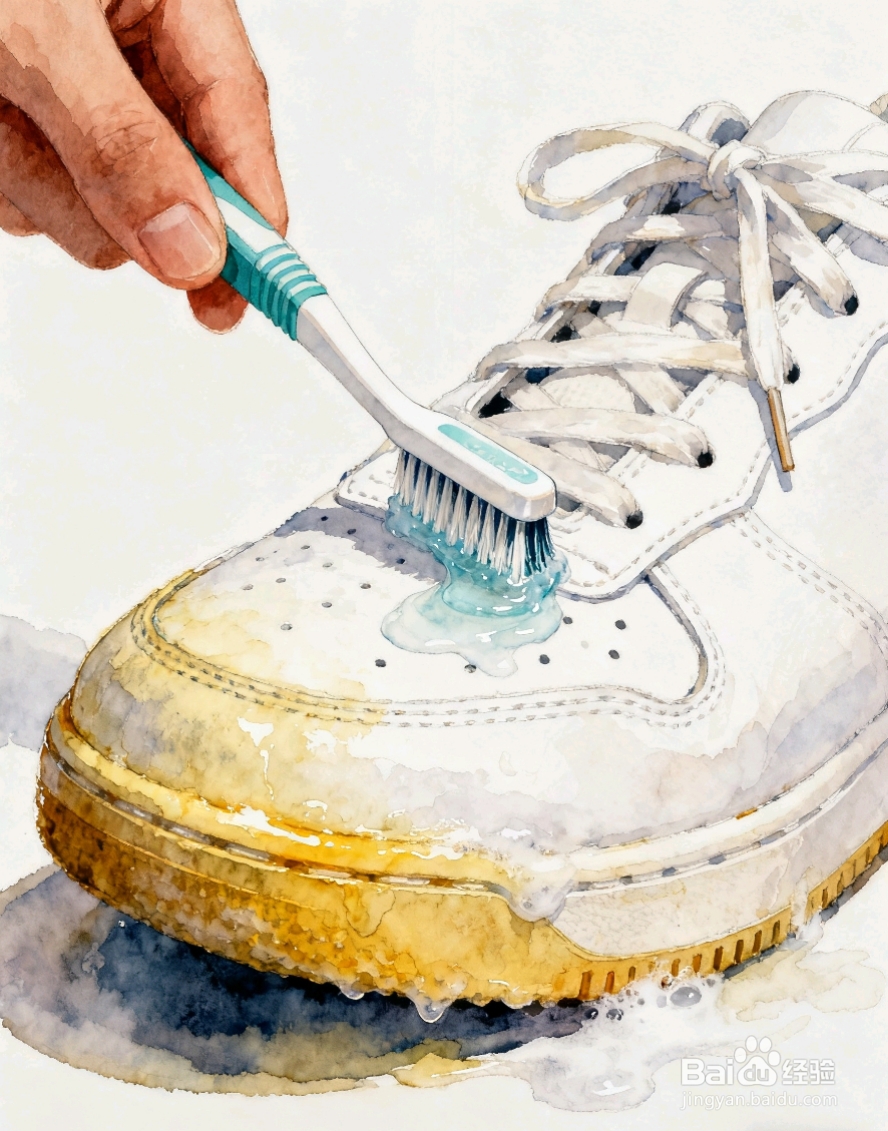 白鞋发黄？2步洗白，旧鞋变新鞋