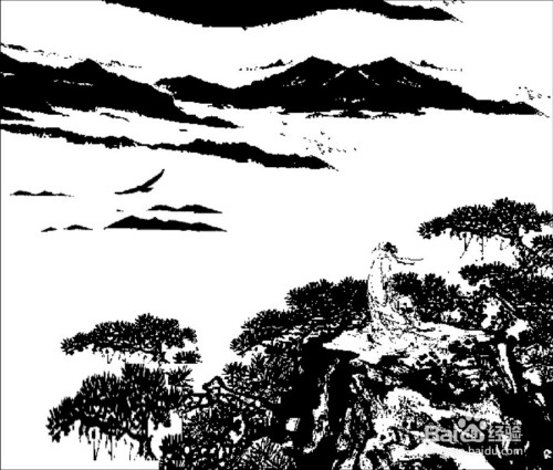 杜甫望岳的简笔画