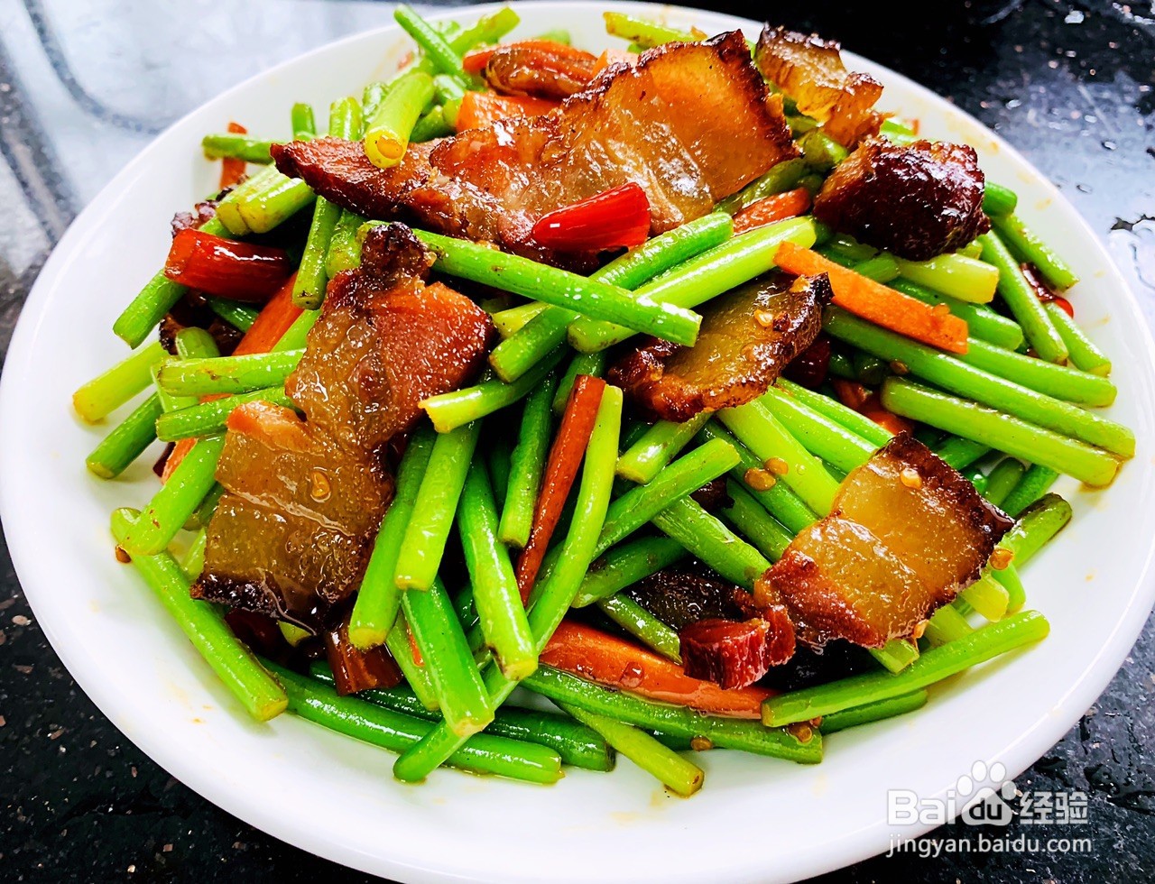 蒜苔炒腊肉的做法