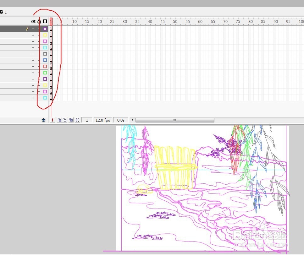 如何直接使用flash制作分镜头轮廓线