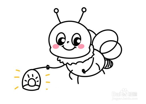 如何为孩子画一只提着灯笼的蜜蜂