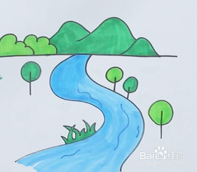 河水的简笔画简单图片