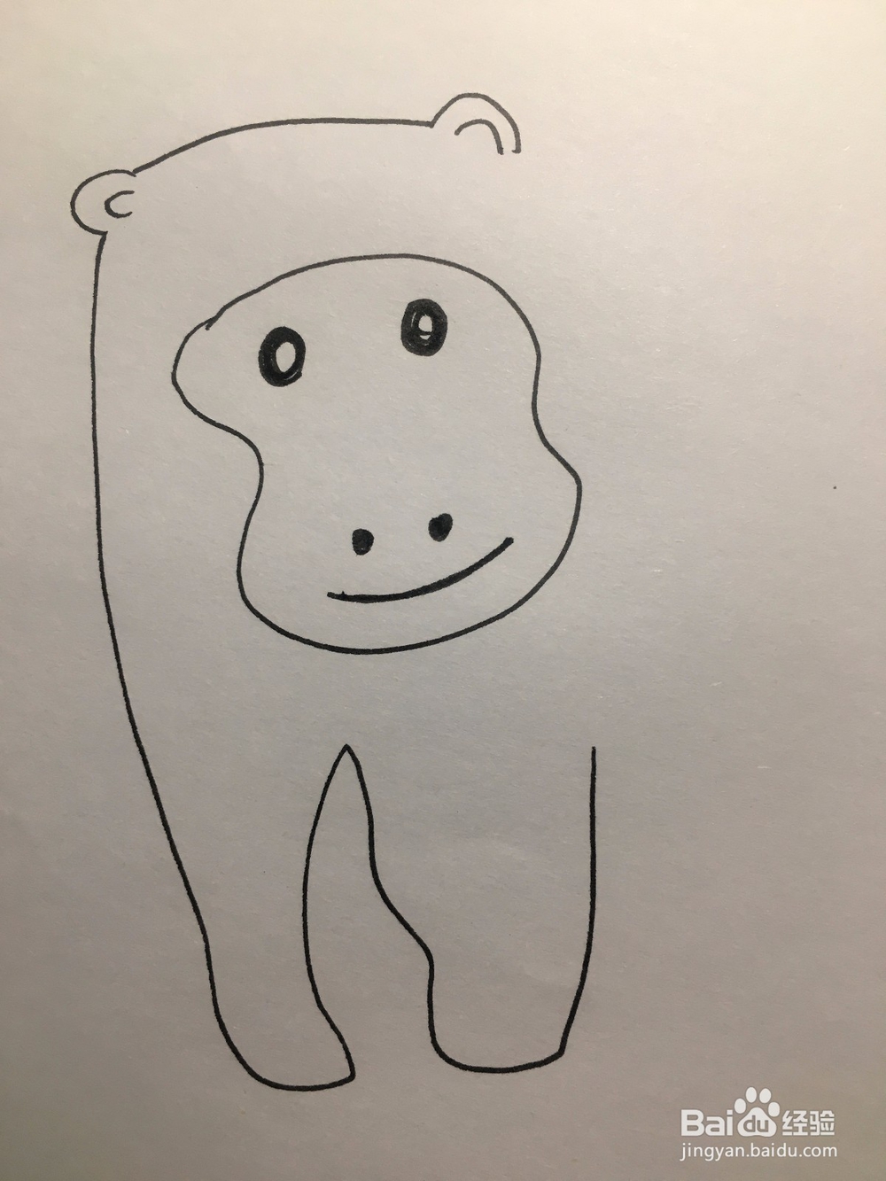 画一只猩猩 简笔画 涂鸦画 儿童美术