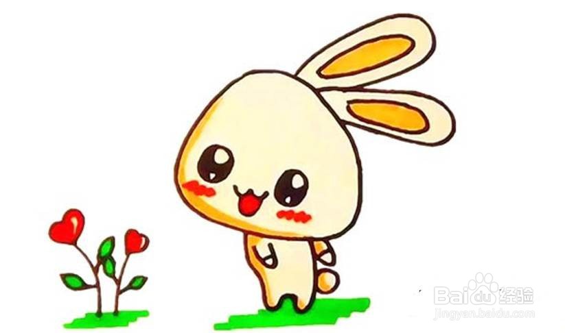 小白兔的儿童卡通简笔画教程