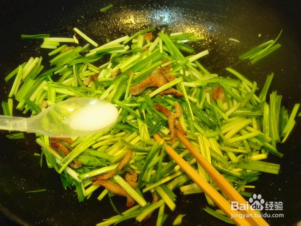 蒜苗炒肉丝的制作方法