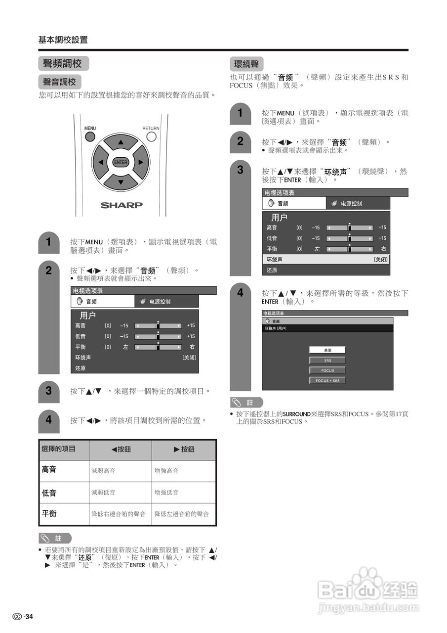 声宝LC-30HV4H型液晶电视机说明书:[4]