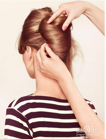 法式后盘发髻教程