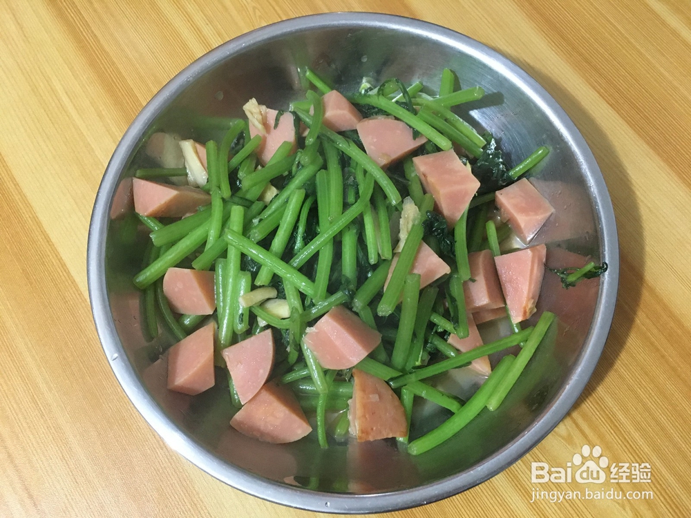茼蒿炒火腿的做法