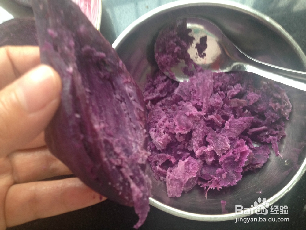 紫薯豆沙月饼---电饼铛版