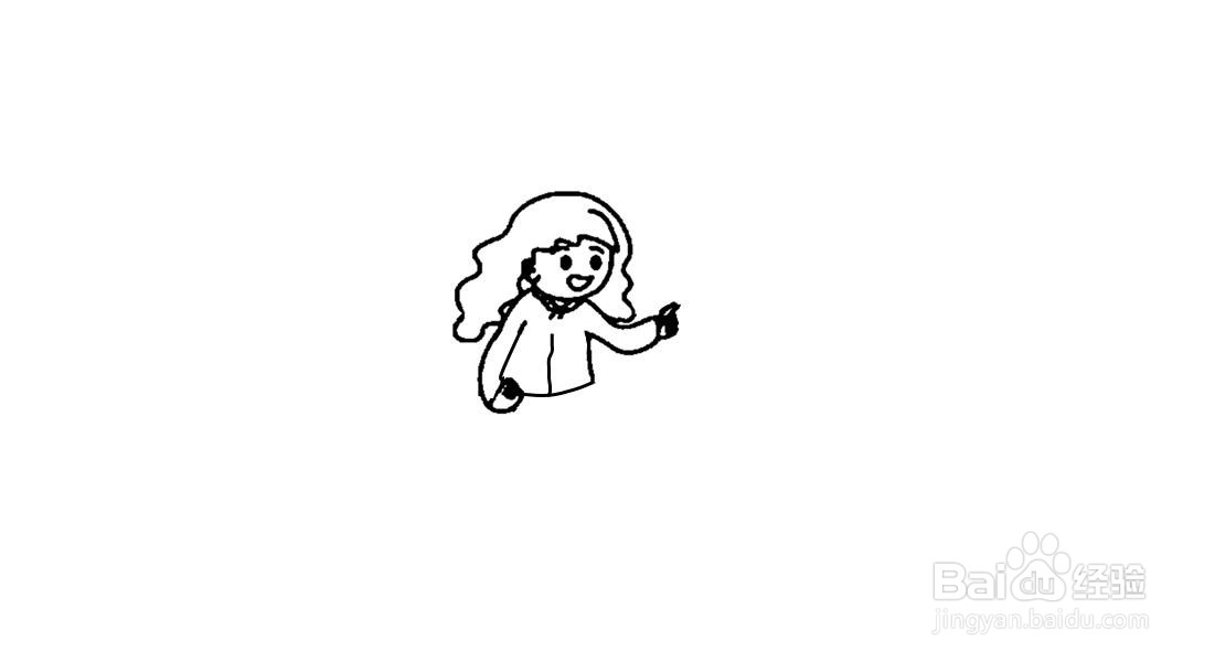 女教师上课简笔画步骤分解