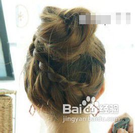 韩式辫子盘发步骤
