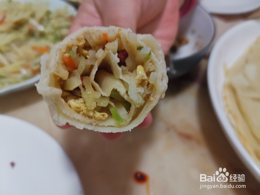 辣味鸡蛋土豆丝卷饼