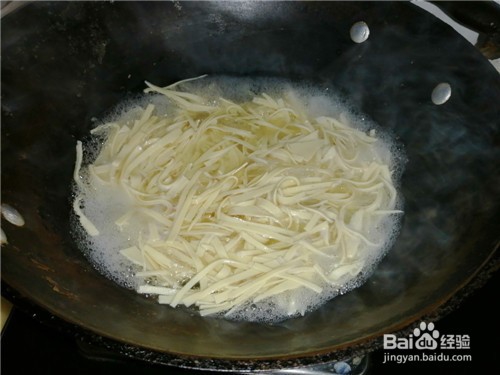 凉拌荠菜百页丝的做法