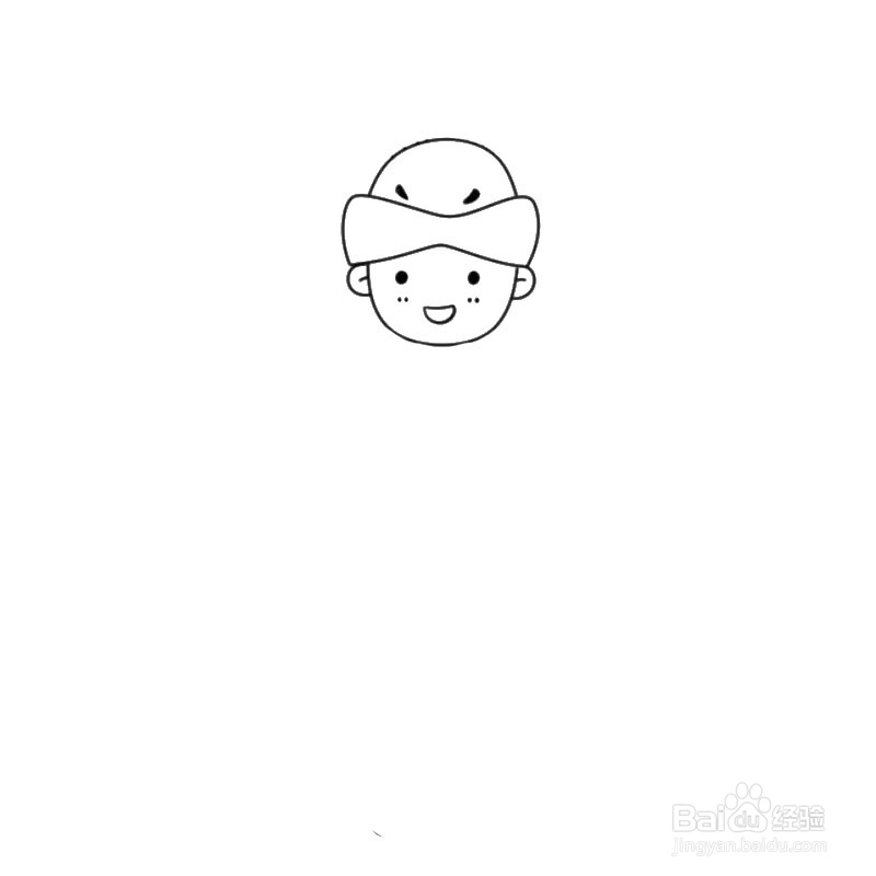 简笔画-如何画Q版鄂伦春族男孩的简笔画