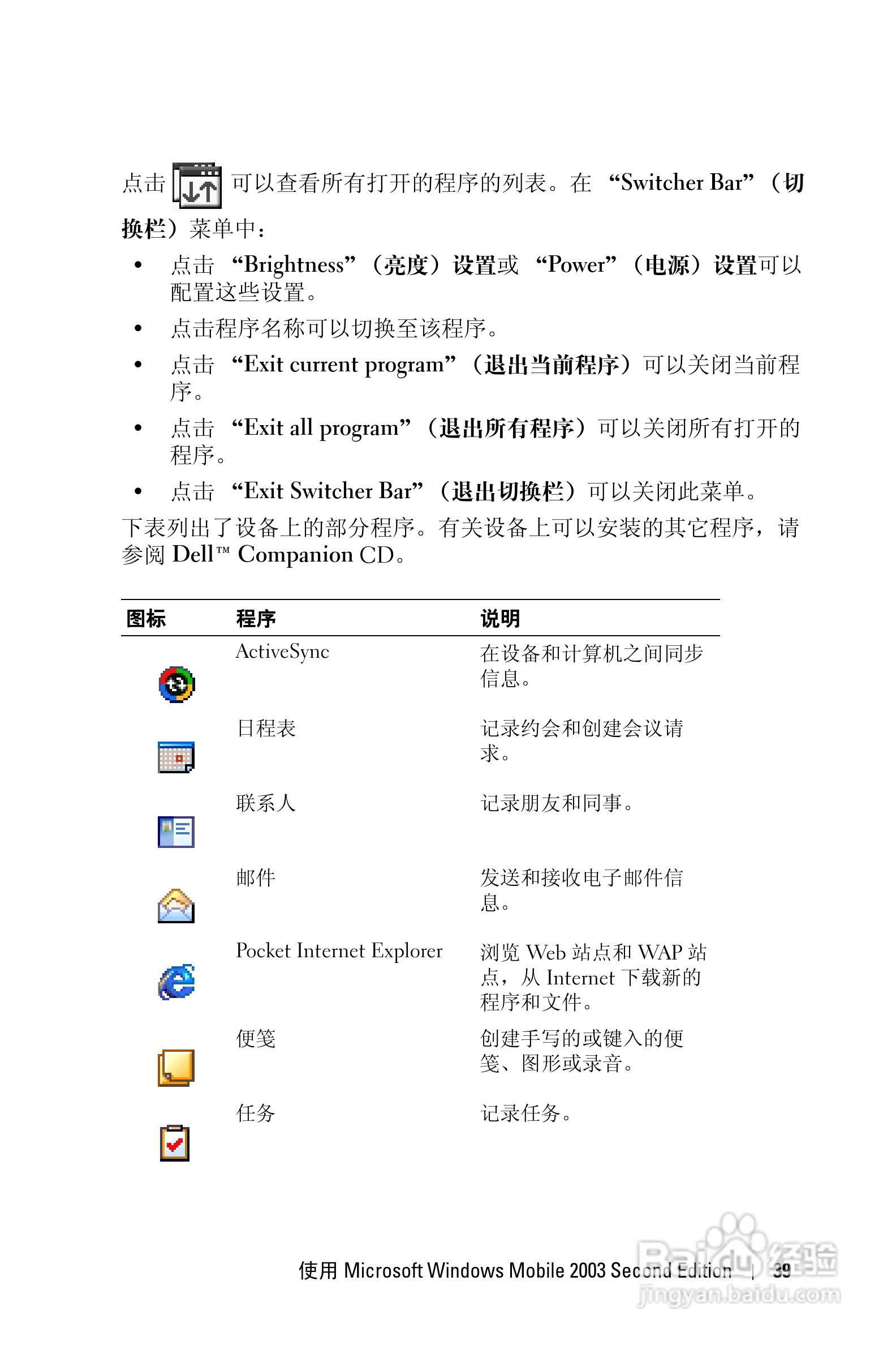 戴尔PDA(掌上电脑)HC03U型说明书:[4]