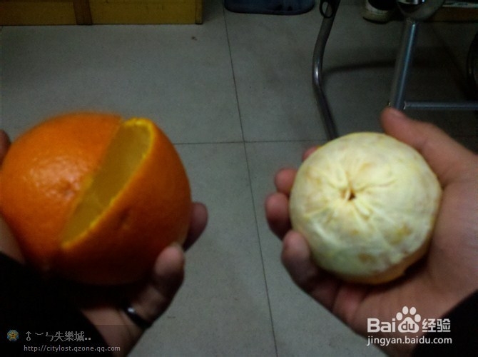 方便的剥橙皮方法