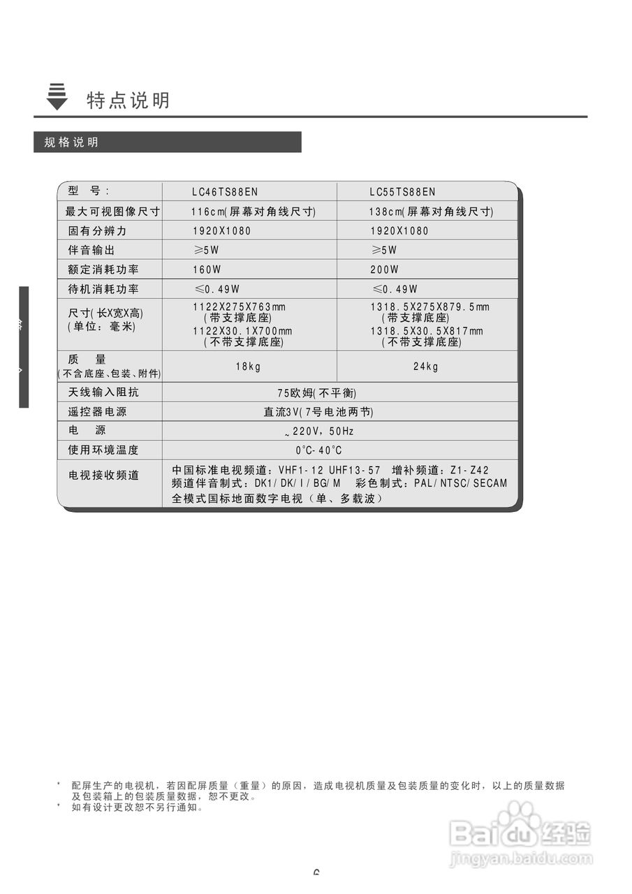 康佳LC55TS88EN液晶彩电使用说明书:[1]