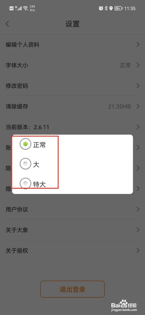大象新闻如何调整字体大小