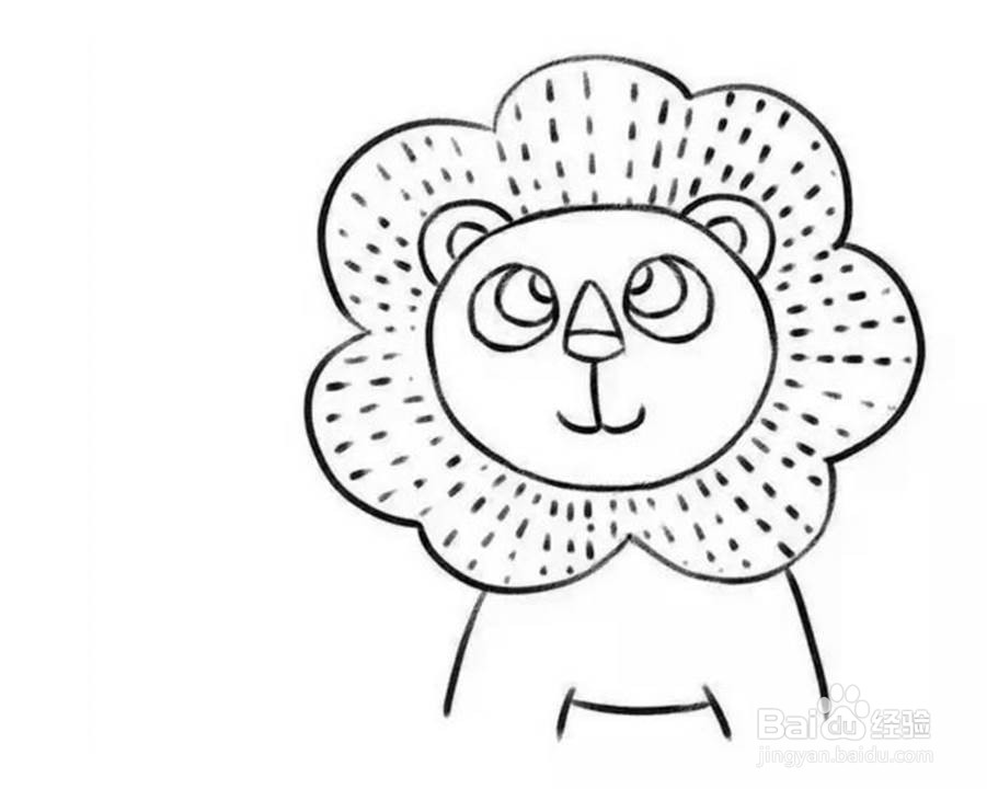 小狮子儿童卡通简笔画教程