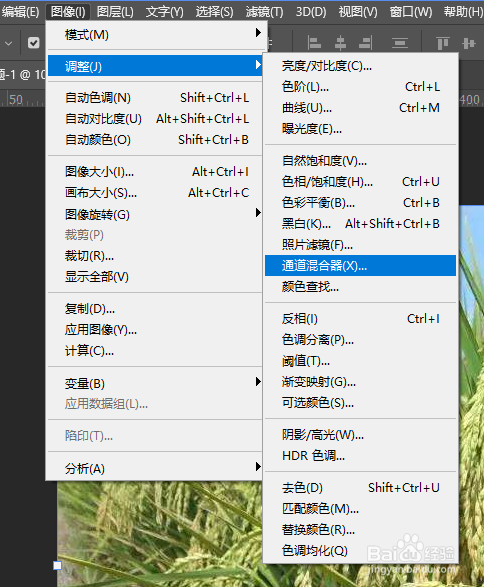 【PS技巧】用PS通道混合器让水稻马上成熟
